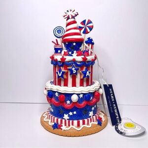 LED Patriotic 4th of July 3 Tier Cake Decor